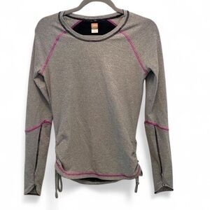 LUCY TECH DASHING STRIPED ATHLETIC PULLOVER LONG SLEEVE FITNESS TOP SIZE SMALL